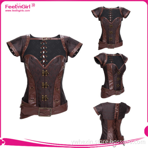 Hot Steampunk Clip And Zip Latex Corsets Waist Cincher